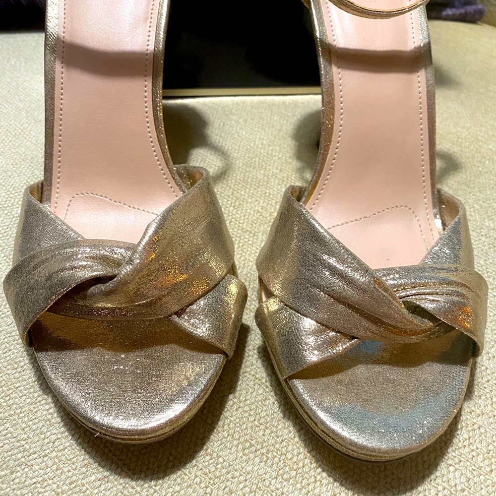 Gold high heels